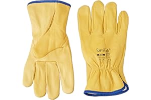 Ruvigrab 321F - Guante piel vacuno forrado interiormente anti-frio, T/10, Amarillo
