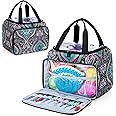 LoDrid Small Yarn Storage Bag with 2 Grommets, Portable Knitting Tote for Knitting Kit & Crochet Accessories, Yarn Project Organizer for Knitting Supplies Set for Adults, Totem (Bag Only)