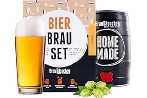 Braufässchen HELLES Bierbrauset zum selber Brauen | im 5L Fass | Leckeres Bier In 7 Tagen gebraut | Perfektes Männergeschenk