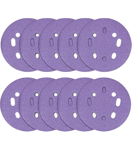 Abrasif Pour Ponceuse Bosch Trend Feuilles Abrasives Delta En Oxyde D' aluminium, 93 Mm, Grain 180, AB/ OSC/180A, Lot De 10, Violet Papier A Poncer Bois