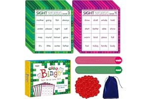 SpriteGru Sight Word Bingo Game, 120 Sight Words Learn to Read Level 3 & Level 4 Bingo Board Game Dolch's & Fry's Words Lists for Kindergarten and Preschool Kids 4-8, Perfect for Classroom & At Home