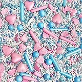 Oh So Glitter Baby shower gender reveal boy girl pink blue white sprinkles cupcake cake toppers pearls balls metallic pearls