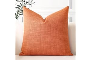 Artscope 1 Pezzi Federe per Cuscini in Finto Lino Minimalista Copricuscini Decorativo per Domestica Soggiorno Camera da Letto Divano 40x40cm, Arancione