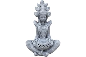 stoneandstyle Figura di pietra indiana della dea Sarasvati Shiva resistente al gelo in pietra