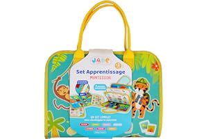 J.A.D.E - Pochette d'Activités - Montessori - 141512 - Jeu Educatif - Multicolore - Tissus - Voyage - Sensoriel - Jeu pour Enfant -Design Français - Jade - 28 cm x 33 cm - À Partir de 3 Ans
