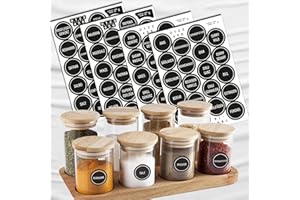 ‎COLORTOUCH colortouch Gewürzetiketten Selbstklebend - Aufkleber Gewürzetiketten - 80 Stück Rund Vorratsetiketten (Deutsch) - Gewürzgläser Etiketten - Gewürz Sticker - Wasserfest Küchenetiketten - Schwarz