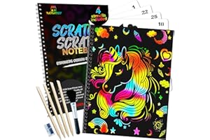 Raimarket Scratch Art Notebooks Girl Stuff Scratch Art for Kids & Birthday Presents for 5 Year Old Girls, Art Gifts for Girls 4 Year Unicorn Girls Gifts Ideal Craft Kits Ages 3 4 5 6 8 Toys