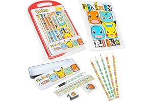 Pokemon Fourniture Scolaire Kit Papeterie Fantaisie Trousse Cahier Stylo Crayons