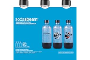 Sodastream lot de 3 Bouteilles de Gazéification Classique - 1L - Crystal (Noir)