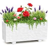 Garden Pley - Alicante Concrete Outdoor Planter 79x29x36cm, White | Large outdoor planters and large outdoor planters; rectan