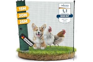 NATURIZ® Weidezaun & mobiler Hundezaun 15m - Camping Zaun für Hunde ohne Strom, Begrenzungszaun, Gartenzaun, Hühnerzaun extrem stabil, 90cm hoch (15m)