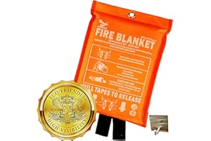 Supa Ant Emergency Fire Blanket for Home and Kitchen - 1 Pack 1500F High Visibility (Glow in The Dark) Smother Kitchen Fire Blanket - CE Certified Hero Fire Blankets Emergency for Home (47in)