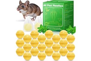 Yineaae Mäuse Vertreiben, 24 Stück Giftfreie Rattengift Mäuseköder, Rattenabwehr Mäusegift- Natürliche Pfefferminzöl, Extra Stark Anti Spinnen, Rattenabwehr, Ameisen für Haus und Garten- Gelb
