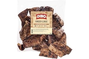 DIBO Rinder-Lunge getrocknet 250g | Fettarmer Hundesnack | Kausnack & Leckerli für Hunde | 100% Natur, Kalorienarm & Ohne Zusätze | Ideal für Training, Diät, Welpen & Senioren