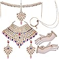 Lucky Jewellery Wedding Designer Gold Plated Dulhan Choker Bridal Set with sheeshpatti for Girls & Women (2475-L1ZS-KD124-)