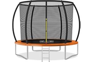 FK Sports Outdoor Trampoline 6FT/8FT/10FT/12FT Rebounder Trampolines for Toddlers, Kids & Adults with Safety Enclosure Net, Anti-tear, UV-Proof Pad, Exercise & Fitness