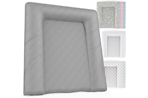 Baby'ness Wasserfest Wickelauflage - 50x70 cm - Hochwertig, Abwischbar, Leicht zu Reinigende - Erweitern Sie Ihren Wickelbereich mit Wickelunterlagen - Gesteppt Grau