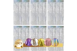 DAITY Lametta Vorhänge 6pcs Glitzervorhang, 6pcs Glitzervorhang Fringe, Folienfransen Vorhang 1m x 2m für Geburtstage Festivals Party ​Bühnendekor
