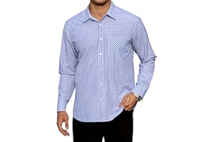 Enlision Men's Classic Checked Shirt Long Sleeve Button Down Plaid Tartan Lumberjack Shirt for Men UK S-6XL