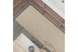 Comart - Tappeto Cucina Manhattan - Impermeabile - Antiscivolo - Antimacchia - PVC Intrecciato - Passatoia Effetto Metallico Brillante - per Corridoio, Cucina e Bagno - Shine Stone Beige - 50x180 cm