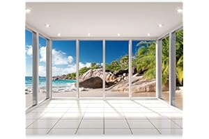 Papier peint murando intissé 350x256 cm Décoration Murale XXL Poster Tableaux Muraux Tapisserie Photo Trompe l'oeil paysage Nature Plage Mer Paume c-C-0068-a-a