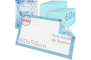 Harmony Care® 60 x Alèse jetable Adulte 60 x 90 cm avec Bandes adhésives – alèses Impermeable, alese jetable Bebe, Tapis de propreté Chien