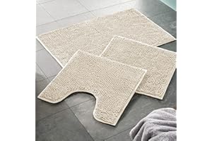WohnDirect Premium Tappetino da Bagno Beige - Tappetino da Bagno Morbido e Antiscivolo - Microfibra Durevole e Assorbente, Lavabile in Lavatrice - 70 x 120 cm