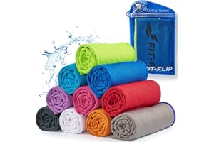FIT-FLIP Cool Towel pour Sport & Fitness – Serviette Microfibre/Serviette rafraîchissante comme Serviette de Refroidissement pour Marche, Trekking, Voyages & Yoga – Airflip Cool Towel