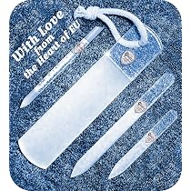 Lanties 5-teiliges Glas-Nagelfeilen-Set – Inkl. Kristallfeilen, Fußraspel, Nagelhautschieber & Polierer