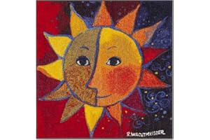 ‎SALONLOEWE Salonloewe Rosina Wachtmeister Fußmatte Sole 85x85 cm Katzen bunt Wohn-Teppich quadratisch waschbar Eingangs-Matte