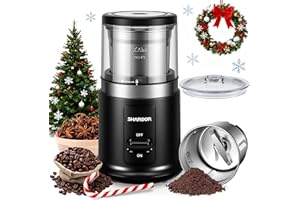 SHARDOR Coffee Grinder Electric,75g Removable Stainless Steel Cup,38000rpm Powerful Grinder for Coffee Bean,Dried Spice,Pepper,Grain,Nuts,Black
