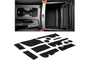 CupHolderHero for Ford Ranger Accessories 2019-2022 Interior Non-Slip Anti Dust Cup Holder Inserts, Center Console Liner Mats, Door Pocket Liners 13-pc Set (SuperCrew – 5 Passenger) (Solid Black)