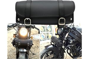 KYN Sac de fourche de moto étanche pour guidon de moto - En cuir synthétique - 2 sangles pour Honda Yamaha Kawasaki Suzuki Ducati KTM Harley Davidson Sportster (D)