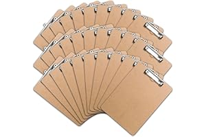 OFFICE SOLUTIONS DIRECT Planchettes à Pince (Lot de 30), Porte-Blocs, Presse-Papiers En Panneau de Fibres Rigide Avec Clip à Profil Bas | Porte Bloc Format A4 Pour Bureau, Salle de Classe, Eco Friendly