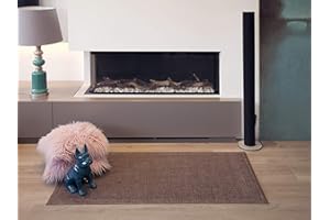 TEJIDOS EL MUNDO Alfombra vinilica de Tejido Trenzado de Alta Gama Lavable Antideslizante Alfombra Resistentes para Salon Cocina baño Pasillo - 060x120 cm., Marron