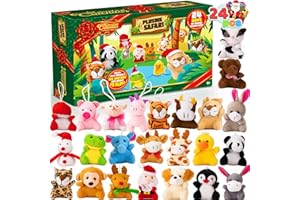 JOYIN 2024 Mini Animal Plush Advent Calendar Christmas 24 Days Countdown Advent Calendar with 24 Animal Plush Toys