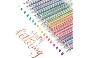SMOOTHERPRO Metallic Gel Pens | Set of 18 | Glitter Colored Pen | for Coloring Books Cards Journaling Crafting Drawing Writing (SC623-18) | 1.0mm Tip | 18 Colors