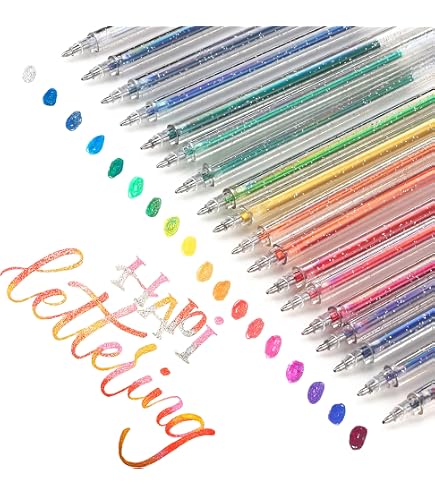 iGlitter Xtra Sparkle - Penne gel glitterate dorate, punta media (1,0