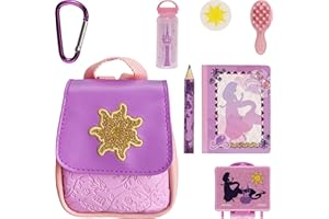 Cefa Toys Real Littles Mini Sac à Dos à Collectionner Raiponce avec 6 Accessoires de Papeterie, Convient aux Enfants à partir de 6 Ans, Mauve.