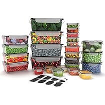 Con Coperchio Contenitori Eretici Per Alienti, 3 Pcs(2.75L+1.8L+1.1L) Contenitori Contenitore Plastica