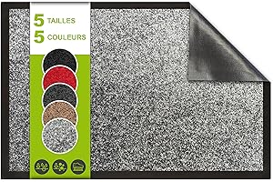 SQUATCH® | Wewnętrzna mata wejściowa | Trwała i antypoślizgowa wycieraczka | wchłania wodę i zbiera brud | Łatwy do czyszczenia | Jednolity kolor (jasnoszary, 60x80cm)