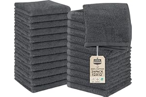 ‎UTOPIA TOWELS Utopia Towels - Zestaw 24 bawełnianych ręczników do twarzy, 30 x 30 cm, 100% Ring Spun, flanelowe ręczniki do twarzy Premia, bardzo chłonne i miękkie w dotyku ręczniki do rąk (Szary)