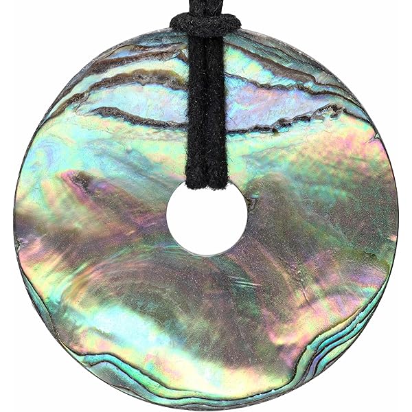 Edelstein Donut 40mm Mit Baumwollband - Naturstein Anhänger Mit Edelsteinkarte