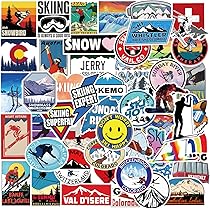 Adesivi Per Sci E Snowboard - Pack Da 50 Sticker Impermeabili Per Caschi E Attrezzatura