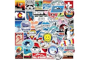 TACOMEXI 50pcs hiver ski autocollants en vinyle pour bouteilles d'eau gobelet bagages planche à roulettes pare chocs scrapbook tasse, autocollant cadeau pour enfants adolescents adultes