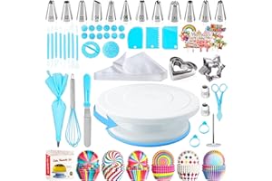 Fishoney Kit Pasticceria Professionale, Set Pasticceria, Accessori Pasticceria, Set Decorazioni Torte, Kit Torte, Cake Design, Piatto Girevole per Torte, Kit per Dolci, Pasticceria Accessori (255Pcs)