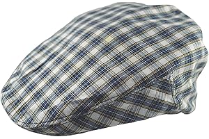 Big Fisch Boys Kids Flat Peaked Cap for Summer Tartan Checked Hats