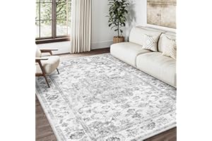 HUGEAR Gris Vintage Grand Tapis Salon Antidérapant Lavable en Machine 160x230cm Chambre Adulte Exterieur Interieur Salle a Manger Bureau Cuisine Poil Ras Decoration Chambrel