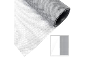 BRELET Red mosquitera para ventana, 120 x 250 cm, fibra de vidrio, tela de repuesto, mosquitera para ventanas y puertas, realización de mosquiteras con marco fijo, se puede cortar en rollo de color gris