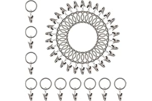 LTHERMELK 40 Vorhang Clip Stark Metall Vorhang Ring Clips 2,5 cm Innendurchmesser Silber Metall Clips Haken Duschvorhang Gardinenringe für Vorhänge und Gardinenstangen